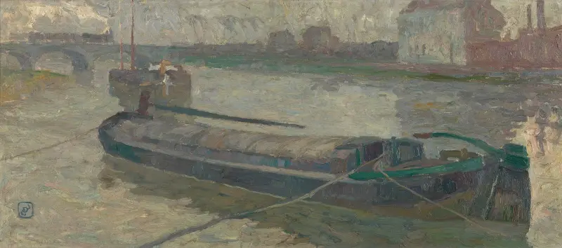 Vy över Stropbrug i Gent av Gustave De Smet