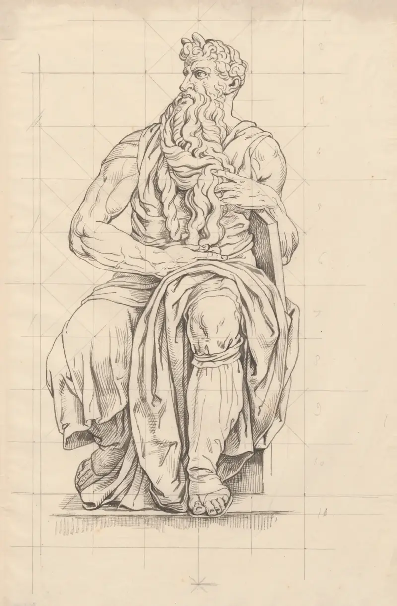 De Mozes van Michelangelo av David Humbert de Superville