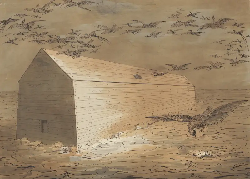 Vogelschwärme um die Arche Noah von David Humbert de Superville