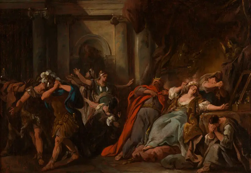 Kreusa, verzehrt vom vergifteten Gewand von Jean-François de Troy