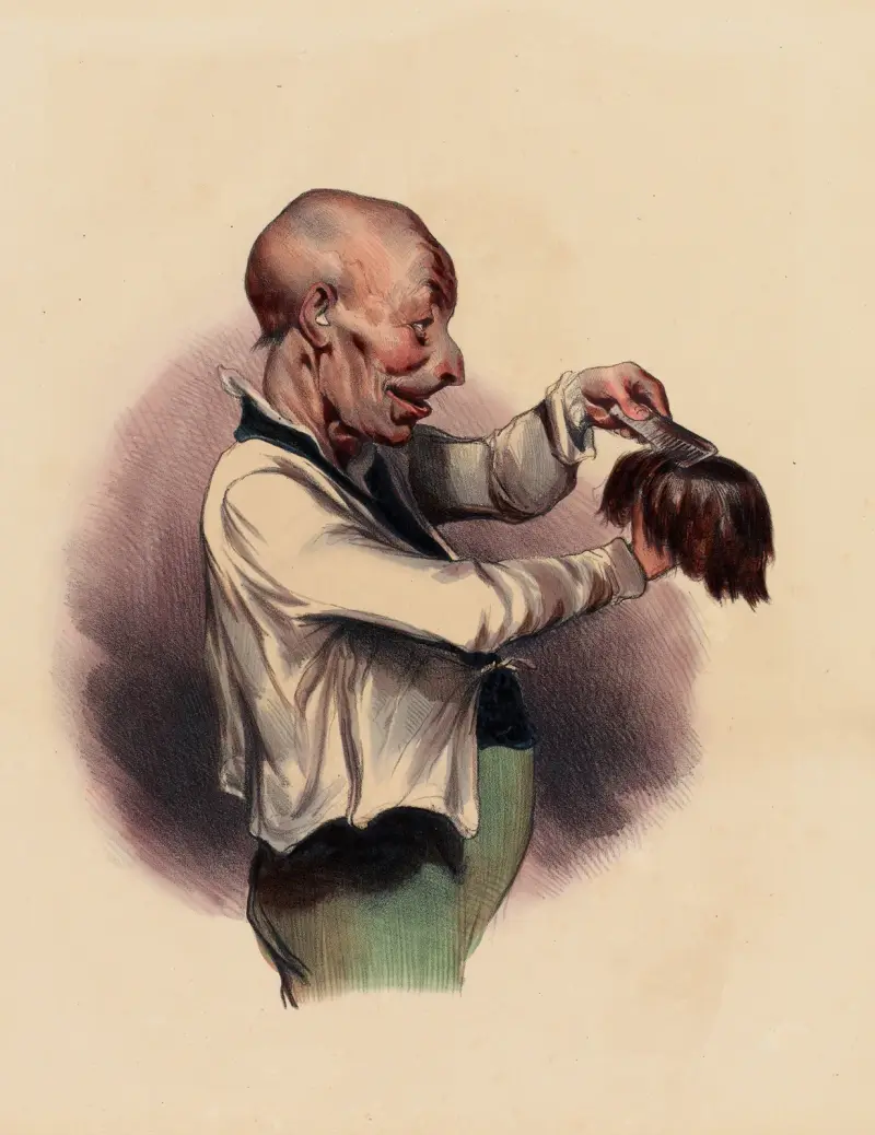 Berömd peruk av Charles-Joseph Traviès de Villers