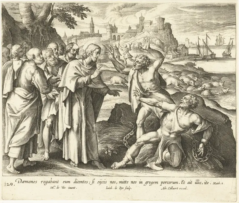 Christus heilt zwei Besessene im Gebiet der Gerasener von Maerten De Vos
