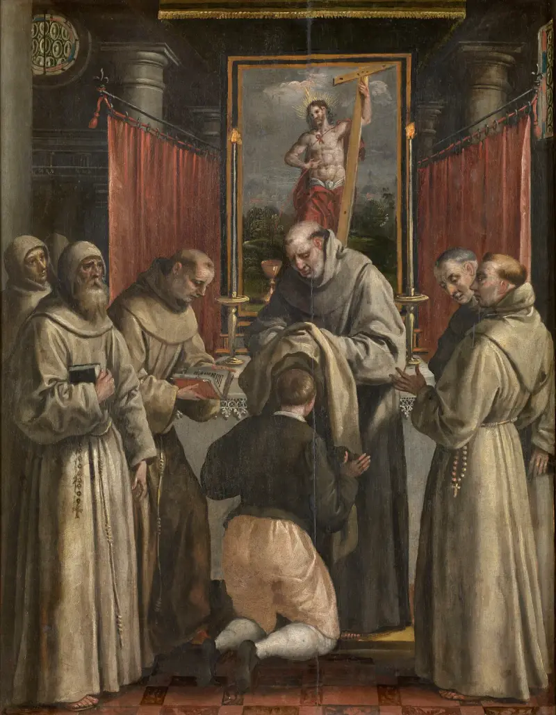 Saint Didacus Receives the Orderly Robe av Maerten De Vos