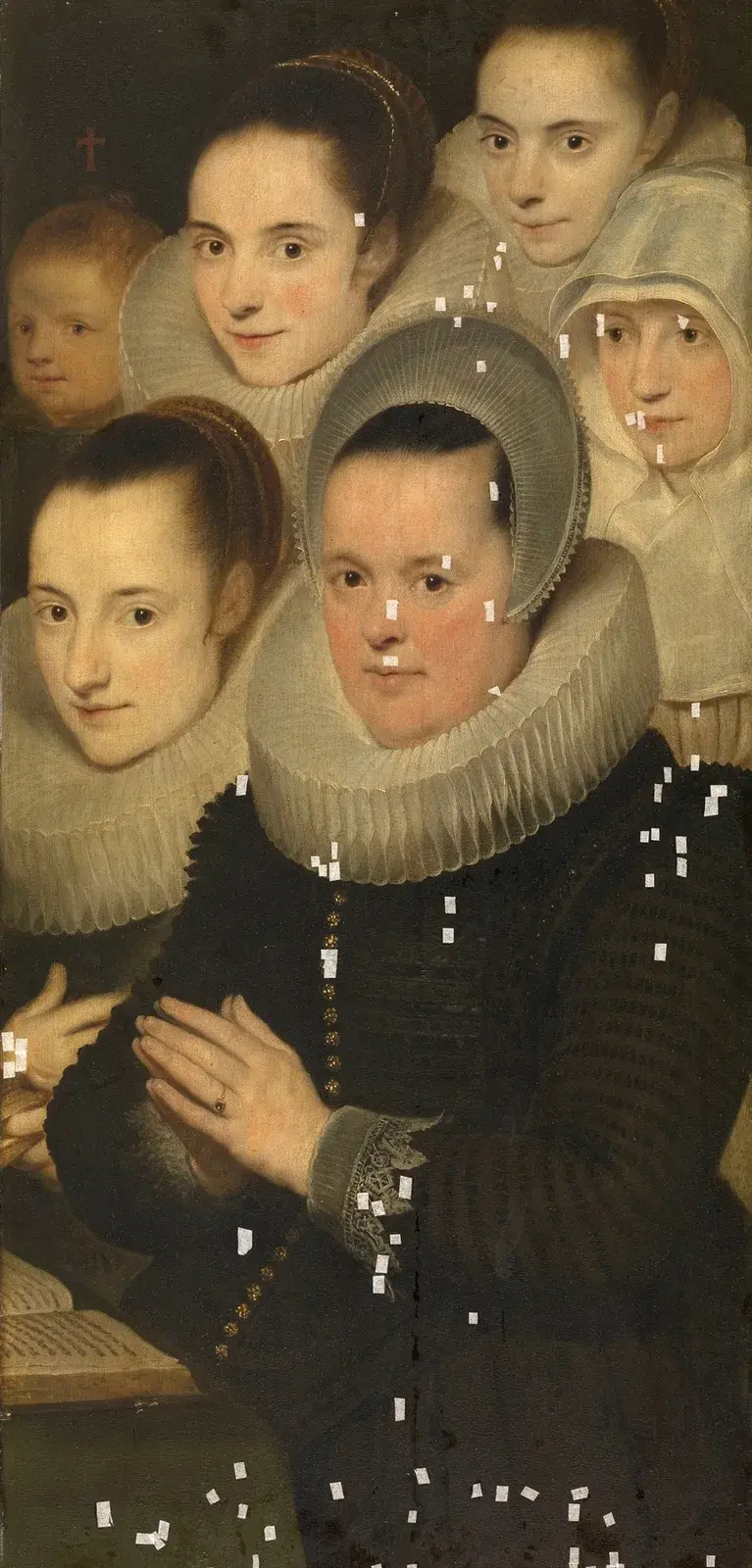 Donatorns hustru med fem döttrar av Cornelis de Vos