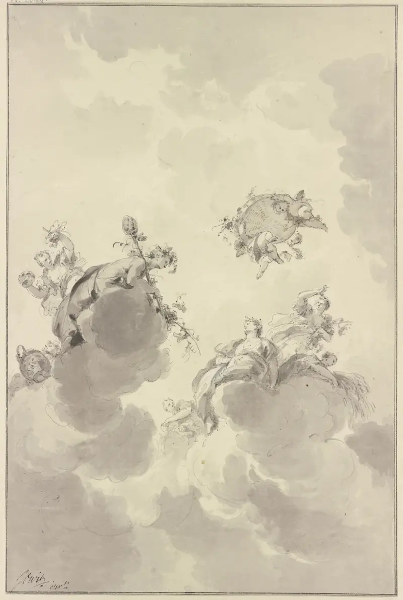 Bacchus and Ceres av Jacob de Wit