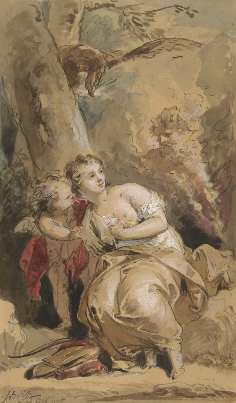 Kallisto, Amor och Jupiter med örnen av Jacob de Wit