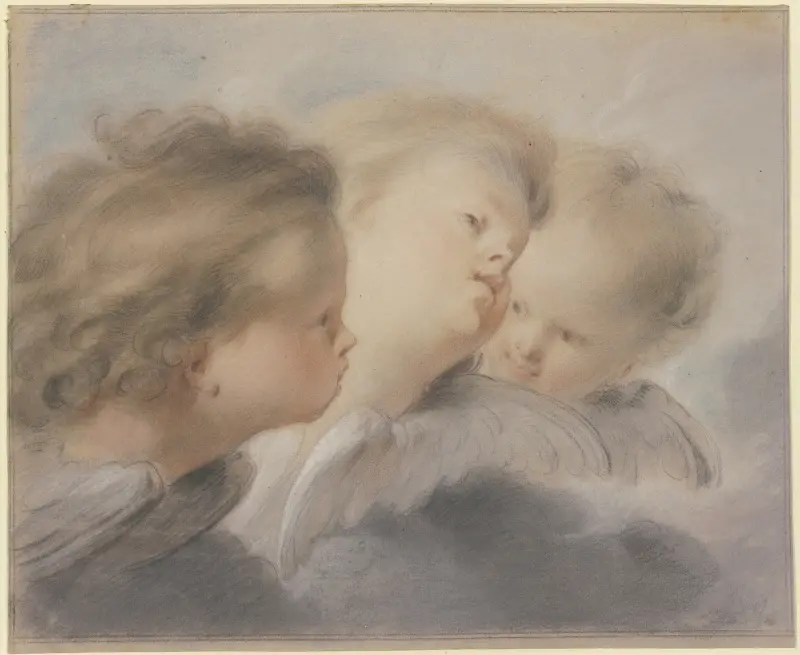 Three angel heads av Jacob de Wit