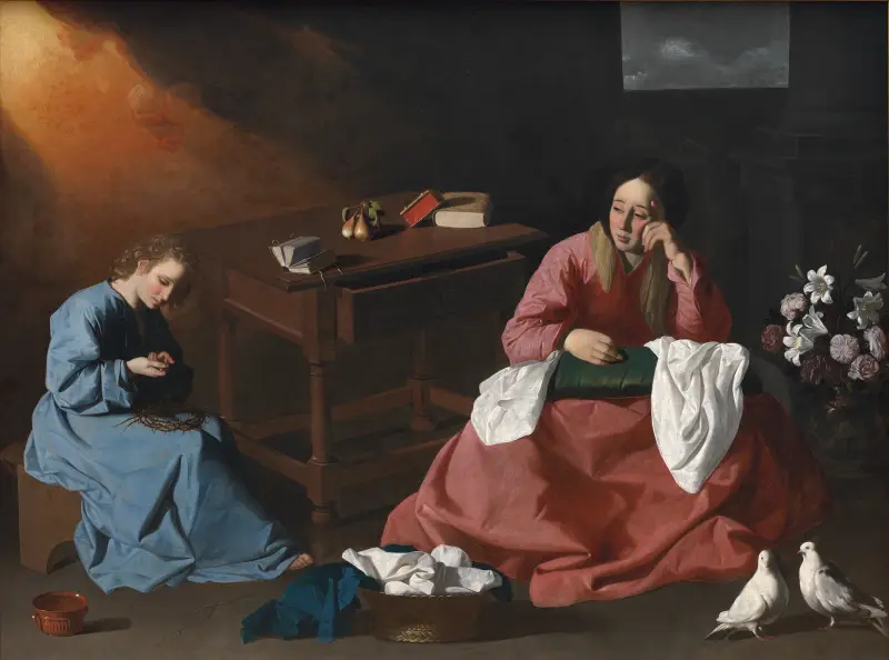 Kristus och jungfrun i huset i Nasaret av Francisco de Zurbarán