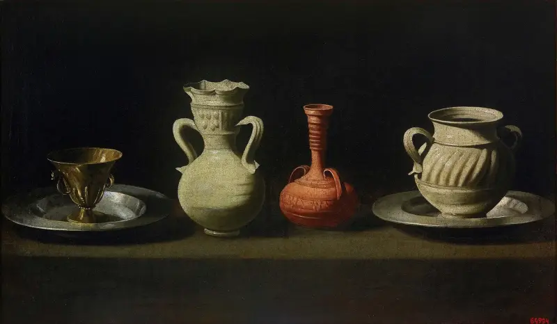Stilleben med fyra kärl av Francisco de Zurbarán