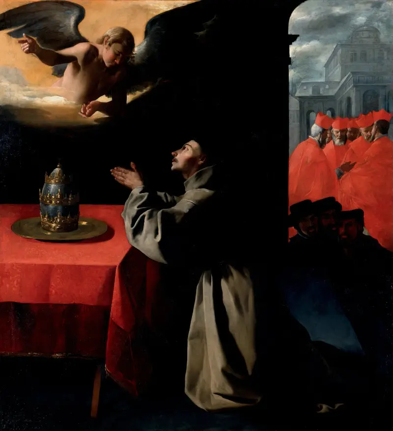 Den helige Bonaventuras bön om valet av ny påve av Francisco de Zurbarán