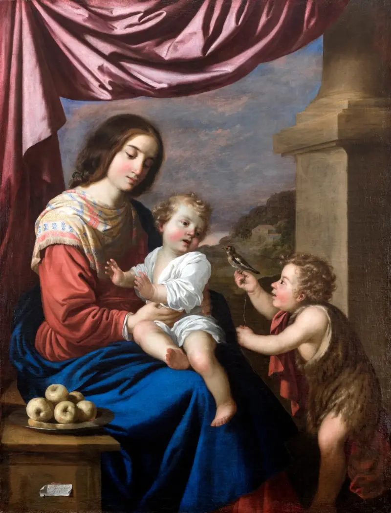 Jungfrun med barnet och Johannes Döparen av Francisco de Zurbarán