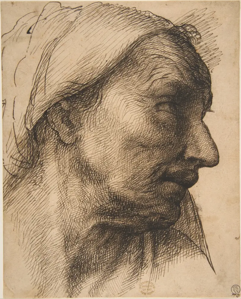 Huvud av en gammal kvinna av Sebastiano del Piombo