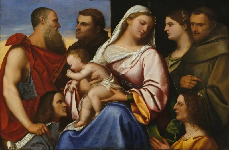 Madonnan med barnet och helgon samt givare av Sebastiano del Piombo