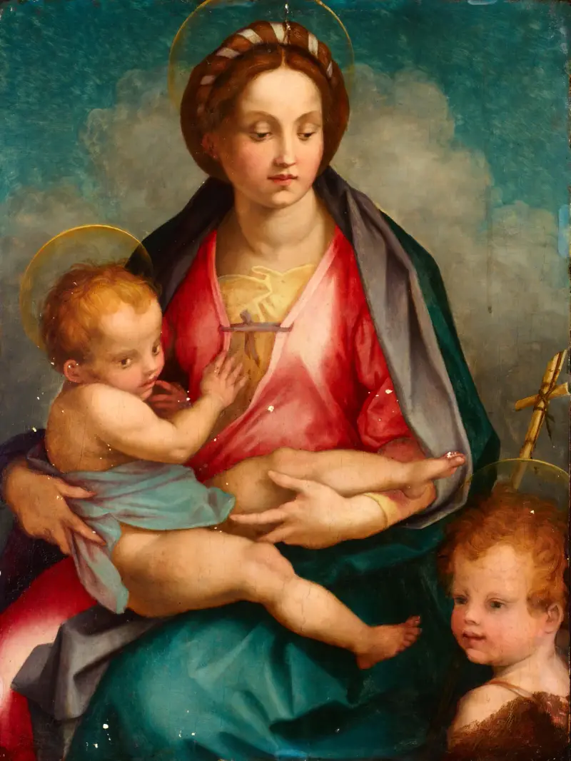 Madonnan med barnet och Johannes av Andrea del Sarto