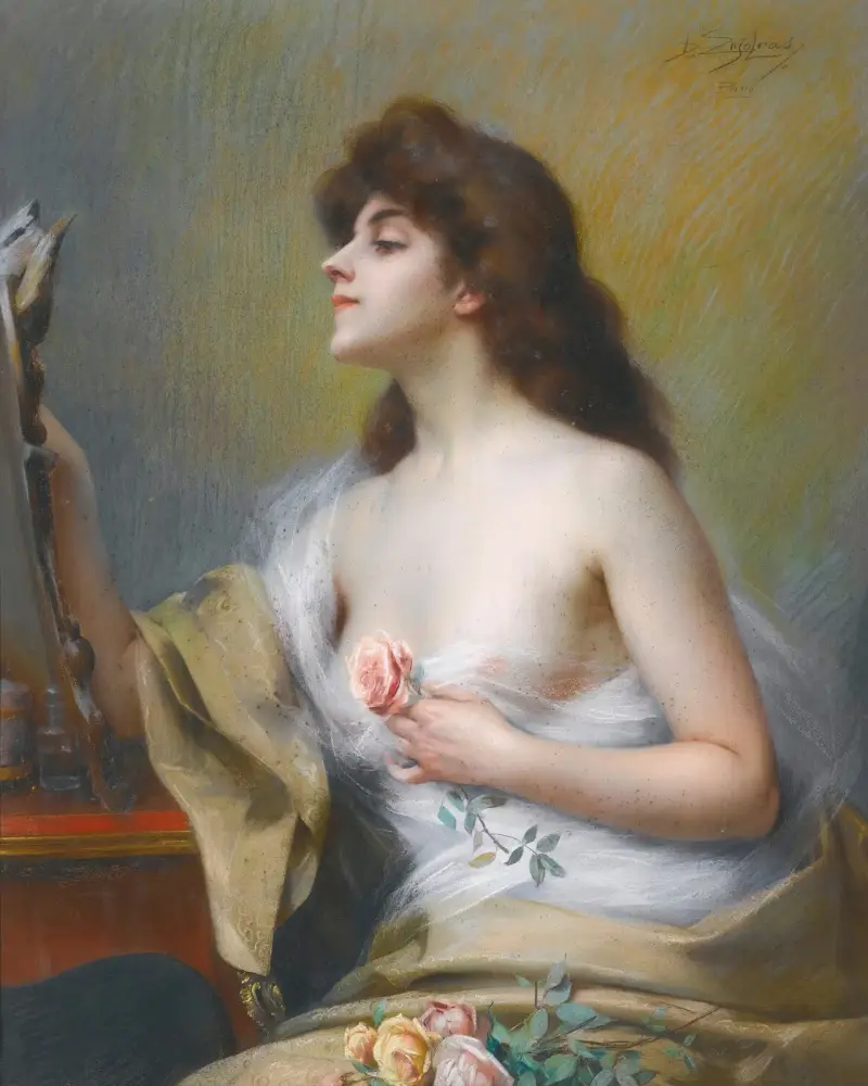 Flicka med ros av Delphin Enjolras