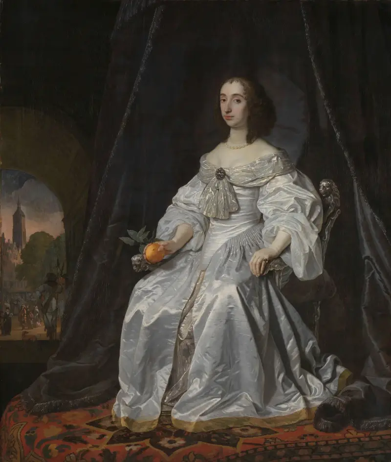 Maria Stuart, prinsessa av Oranien, som änka efter Vilhelm II av Bartholomeus van der Helst