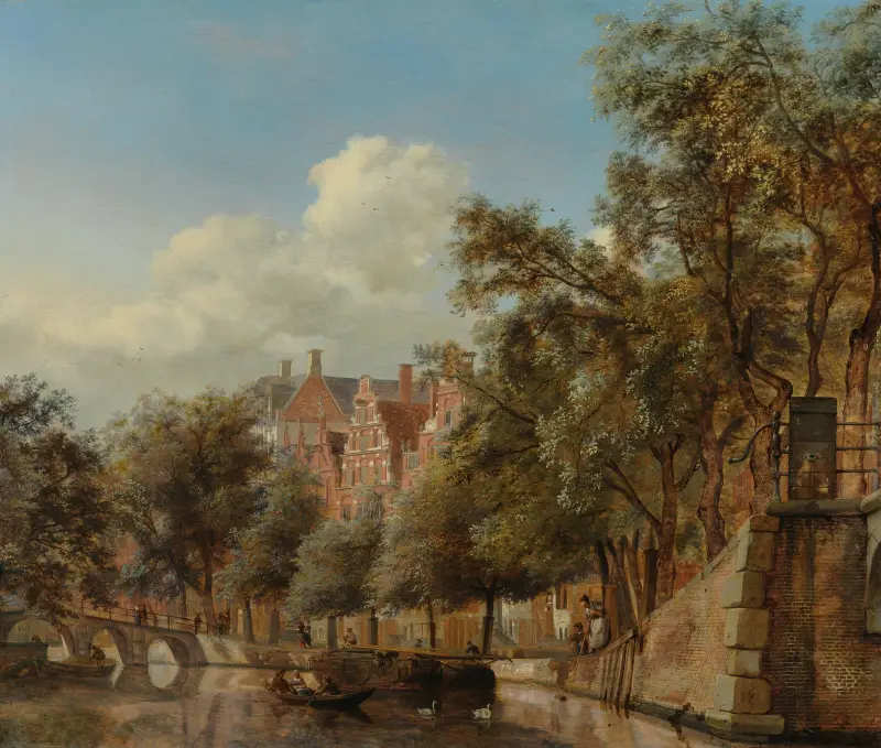 Herengracht i Amsterdam, sett från Leliegracht av Jan van der Heyden