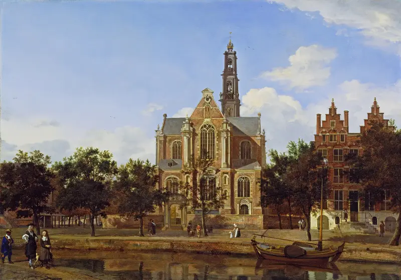 Vy över Westerkerk, Amsterdam av Jan van der Heyden