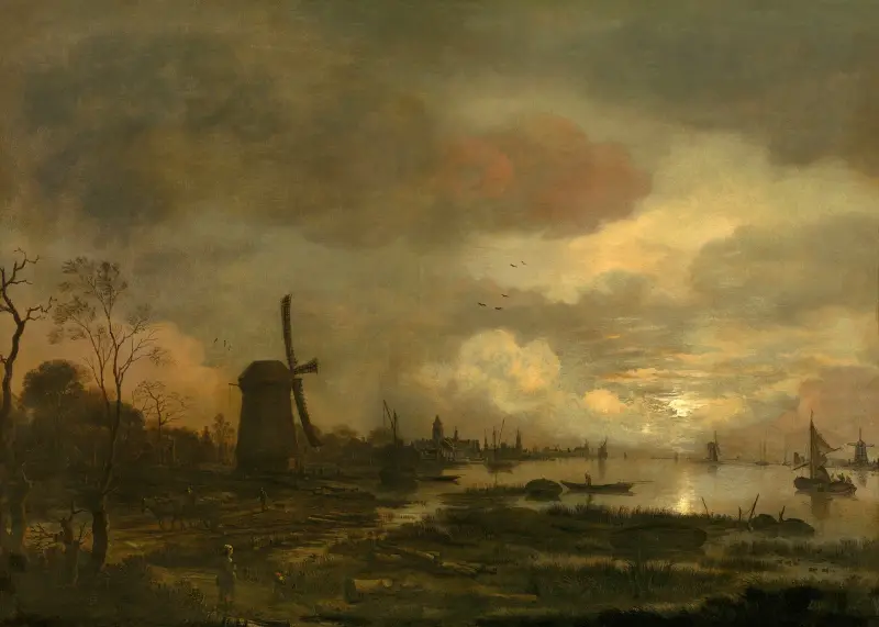 Krajobraz w świetle księżyca, nr 1, Aert van der Neer
