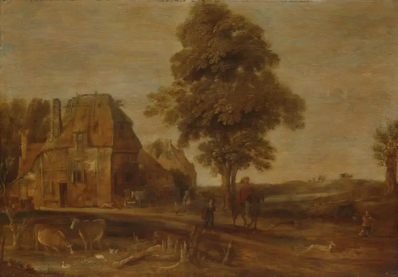 Landschaft mit Wirtshaus von Aert van der Neer