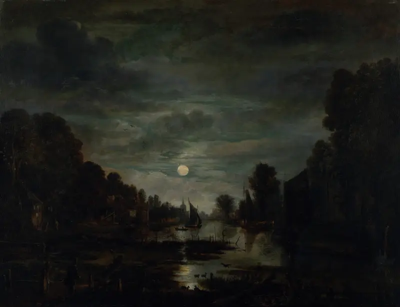 Pejzaż rzeczny w świetle księżyca, 1645, Aert van der Neer