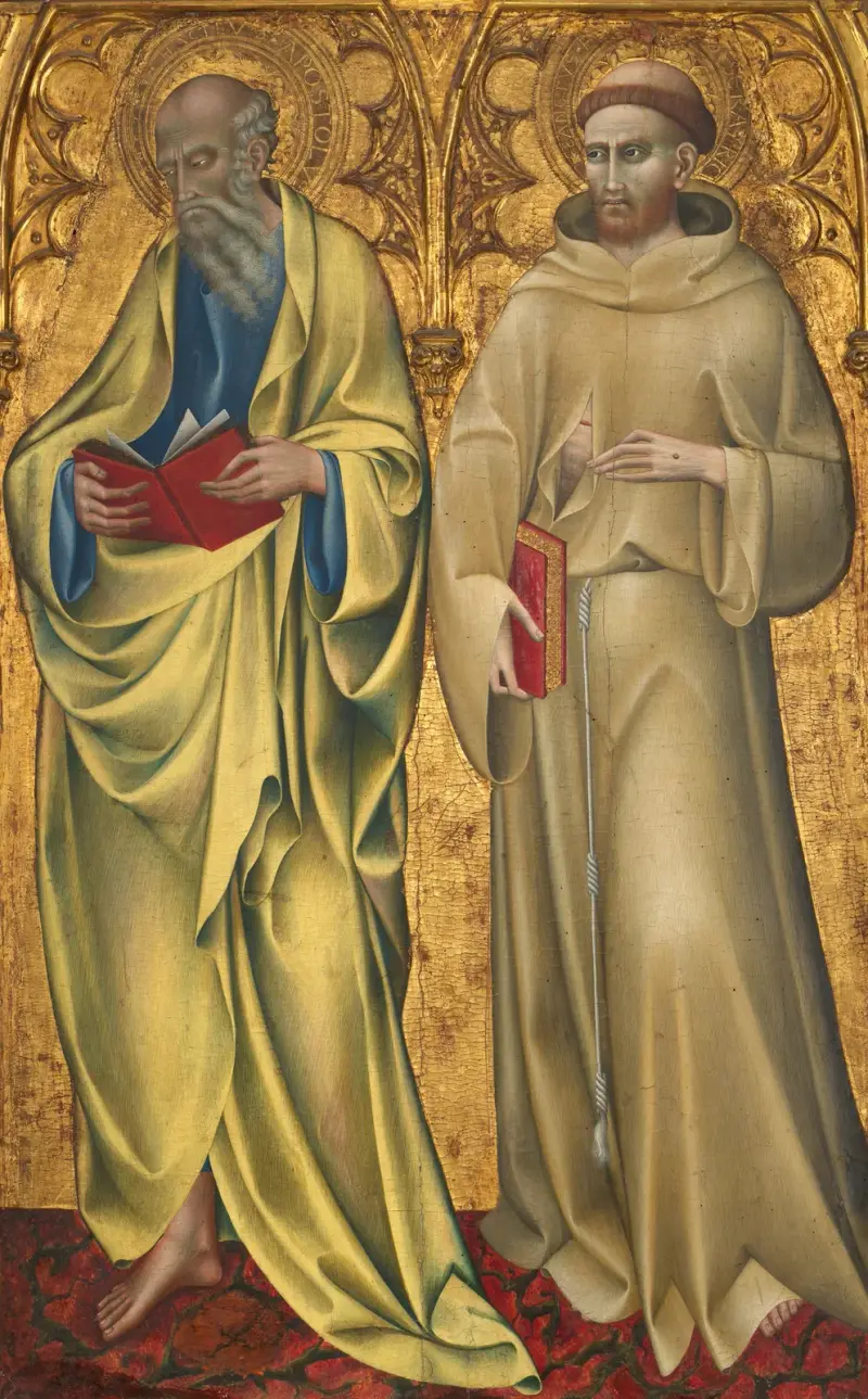 Helige Matteus och Franciskus av Giovanni di Paolo
