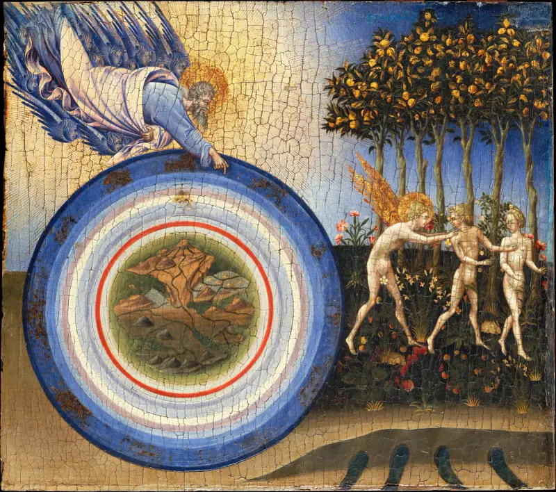 Världens skapelse och fördrivningen från paradiset av Giovanni di Paolo