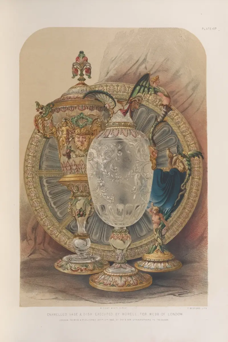 Enamelled vase & dish av Matthew Digby Wyatt