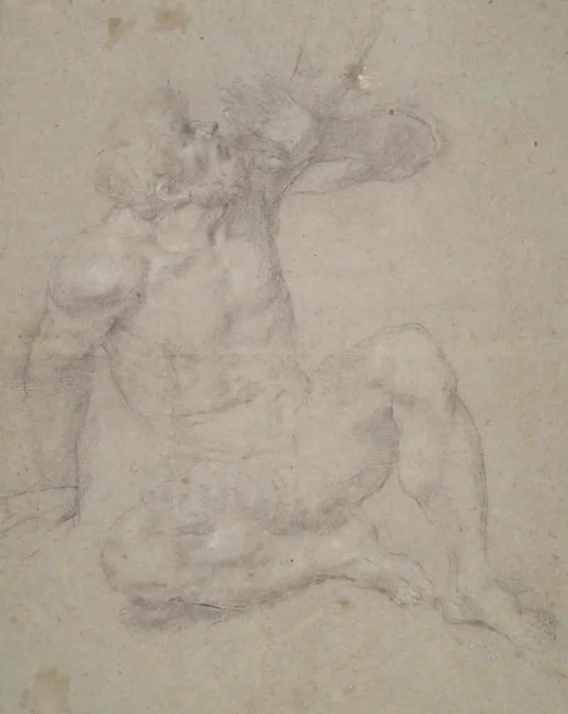 Study of a Seated Old Man, Domenichino