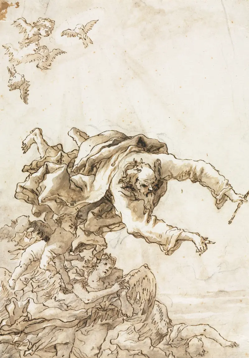 Gud Fadern med änglar och keruber av Giovanni Domenico Tiepolo