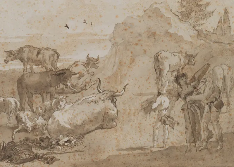 Ovce a krávy, Giovanni Domenico Tiepolo