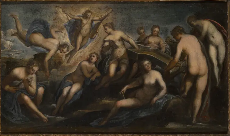 Apollo And The Muses av Domenico Tintoretto