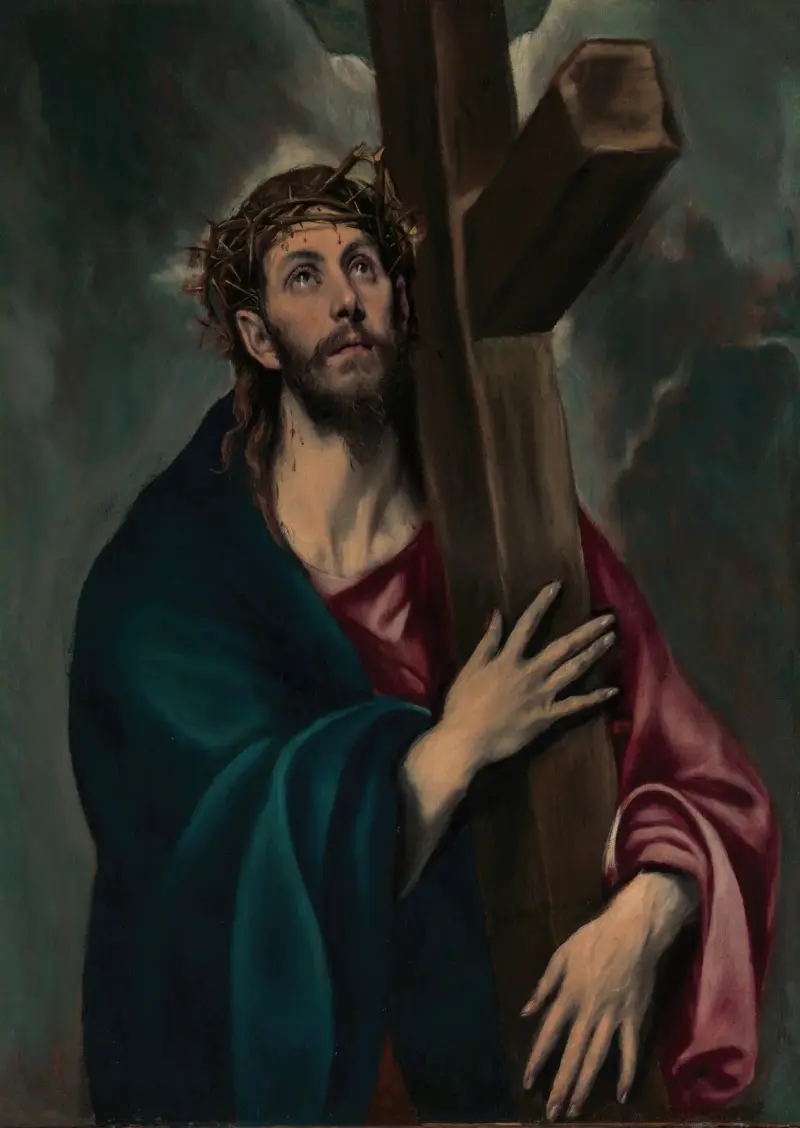 Kristus bär korset, 1577 av El Greco (Domenikos Theotokopoulos)