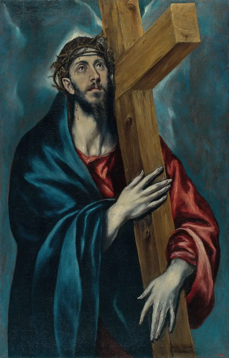 Kristus bärande korset, 1590 av El Greco (Domenikos Theotokopoulos)