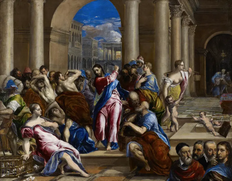 Kristus driver ut månglarna ur templet av El Greco (Domenikos Theotokopoulos)