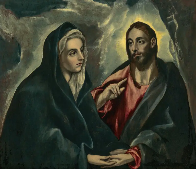 Kristus tar farväl av sin mor av El Greco (Domenikos Theotokopoulos)