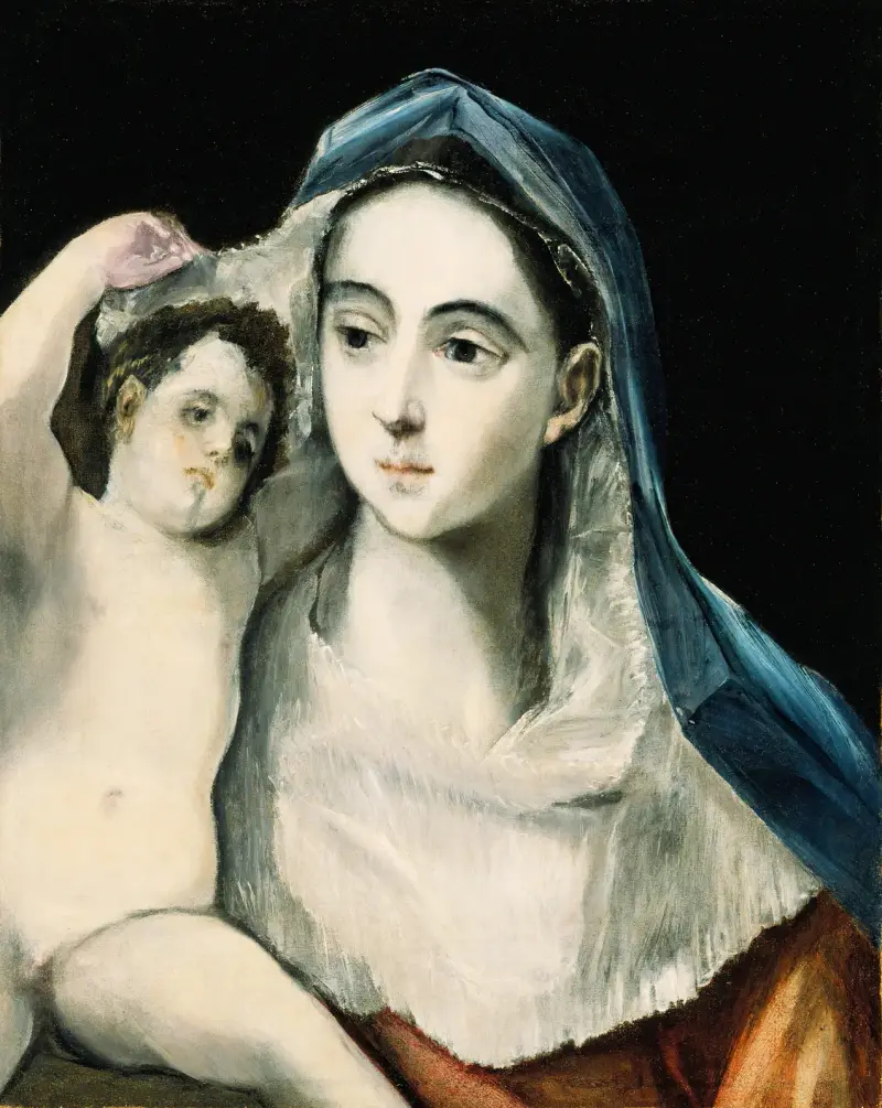 Madonnan med barnet av El Greco (Domenikos Theotokopoulos)