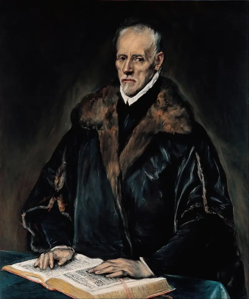Porträtt av dr Francisco de Pisa av El Greco (Domenikos Theotokopoulos)