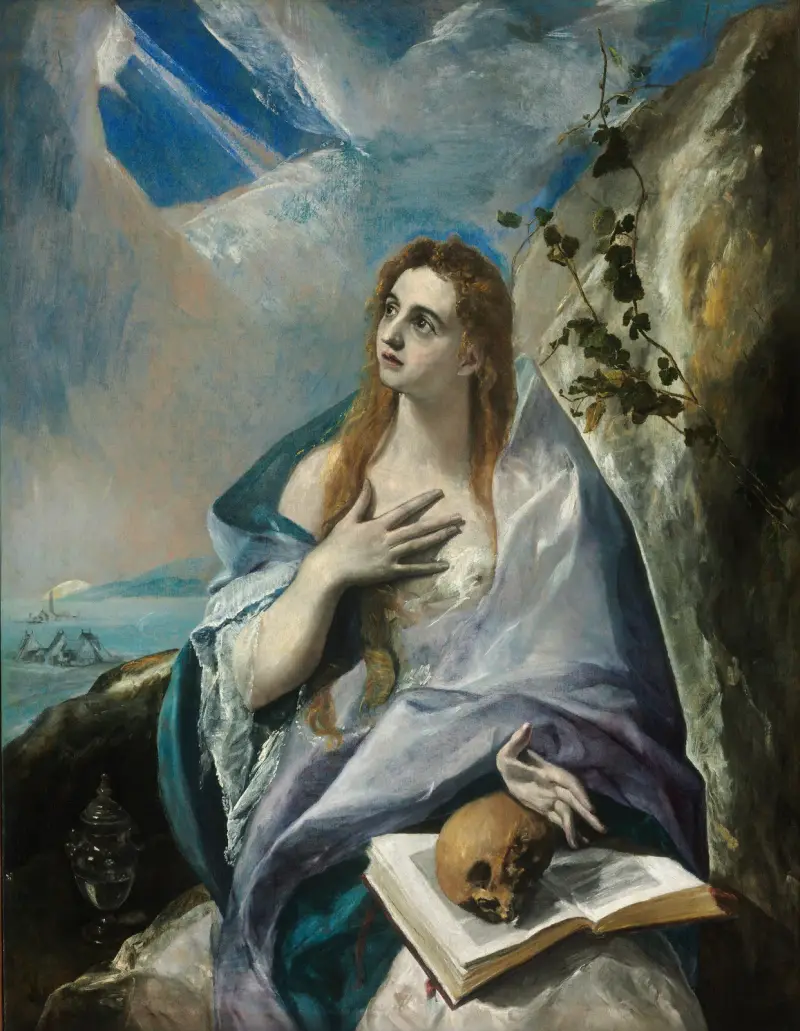 Den botfärdiga Magdalena av El Greco (Domenikos Theotokopoulos)