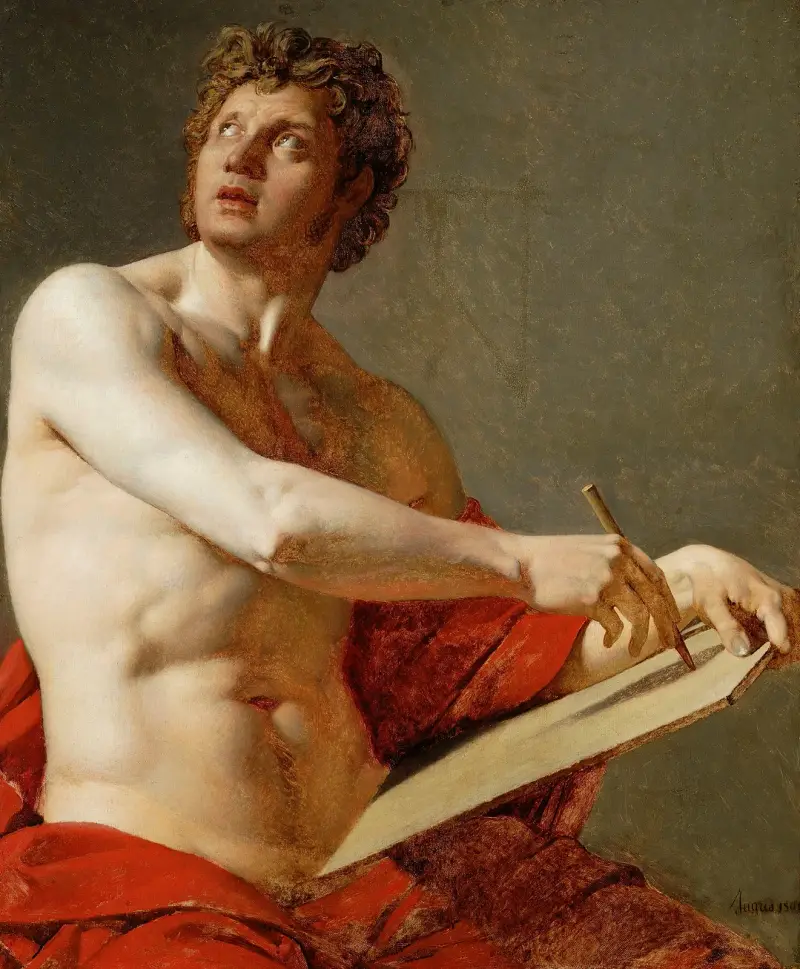 Akademisk studie av en naken man av Jean Auguste Dominique Ingres