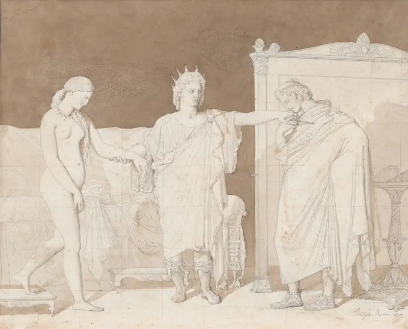 Alexander den store presenterar Campaspe för Apelles av Jean Auguste Dominique Ingres