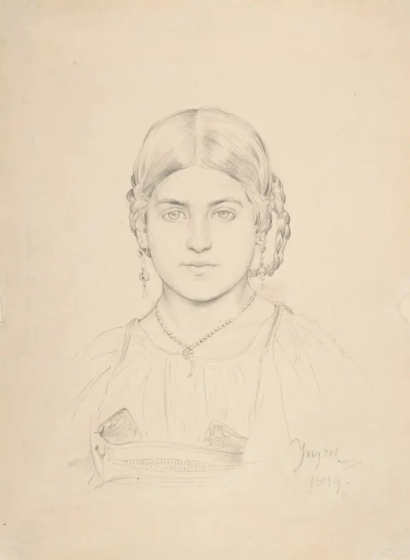 Byst av en romsk flicka av Jean Auguste Dominique Ingres