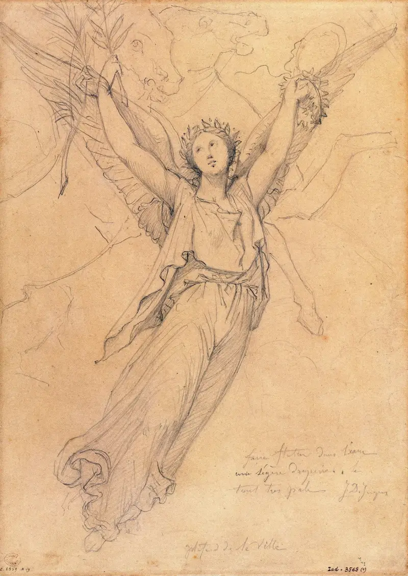 Studie till ”Napoleon I:s apoteos” – nr 1 av Jean Auguste Dominique Ingres