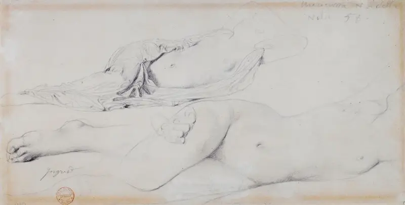 Studie för ”Odalisk med slav” av Jean Auguste Dominique Ingres
