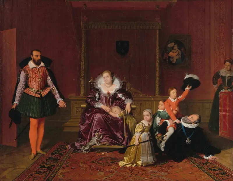 Henrik IV leker med sina barn i närvaro av den spanska ambassadören av Jean Auguste Dominique Ingres