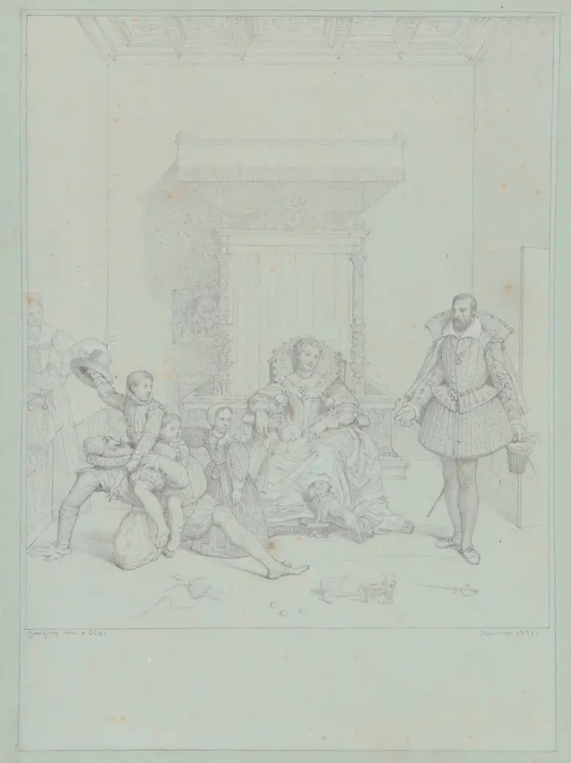 Henrik IV leker med sina barn av Jean Auguste Dominique Ingres
