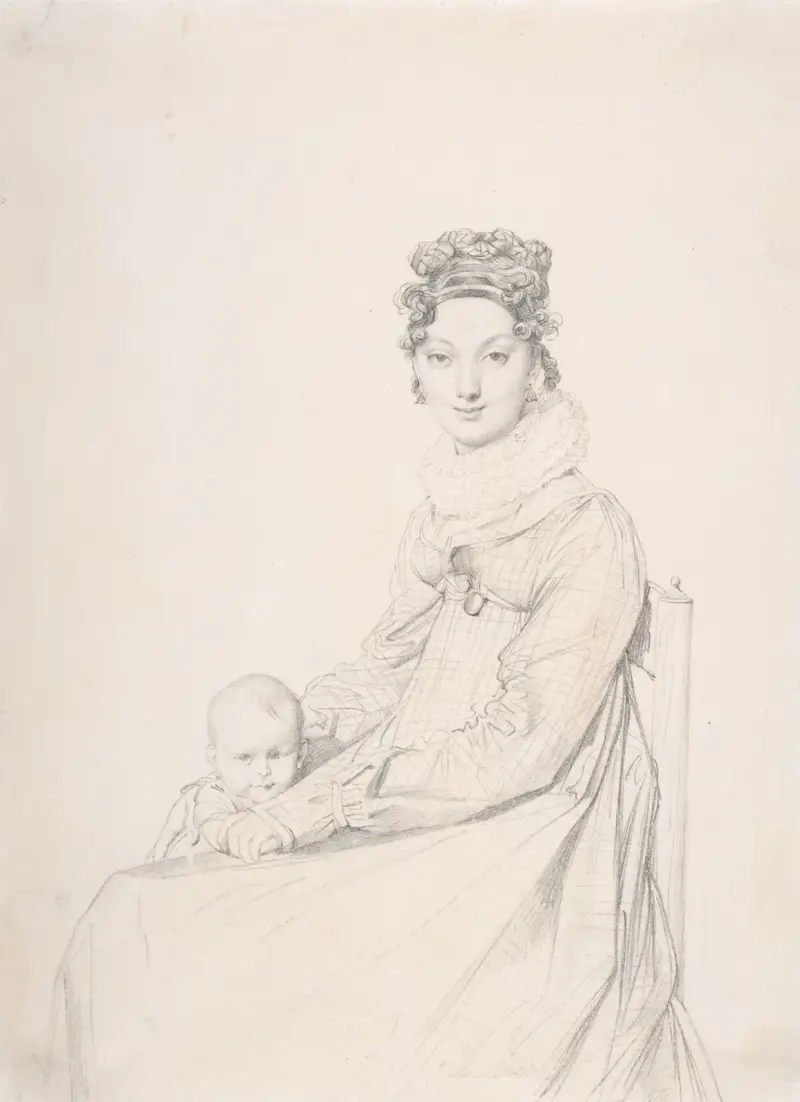 Madame Alexandre Lethière och hennes dotter Letizia av Jean Auguste Dominique Ingres