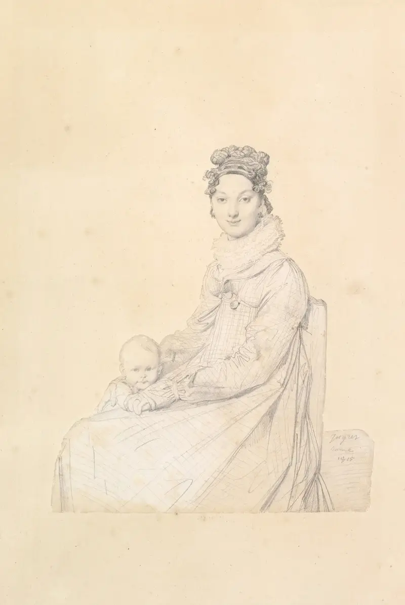 Madame Alexandre Lethière, född Rosa Meli, och hennes dotter Letizia av Jean Auguste Dominique Ingres