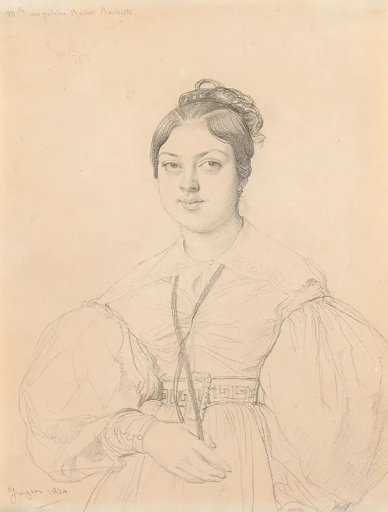 Porträtt av Angéline Raoul-Rochette av Jean Auguste Dominique Ingres