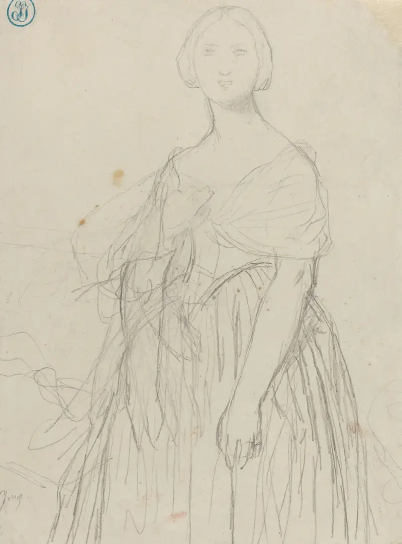 Skiss till Madame Moitessier av Jean Auguste Dominique Ingres